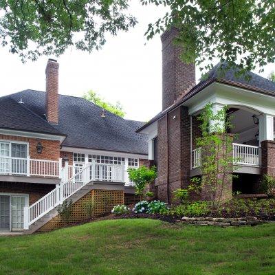 Hyde Park covered porch addition view from back  